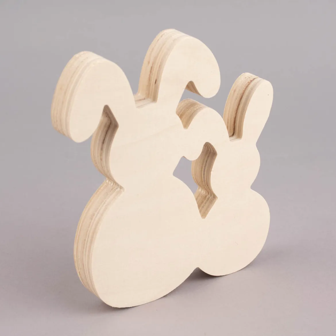 Creativ Company Hasen Holz blanko 2 Stück 14,5x18x2cm