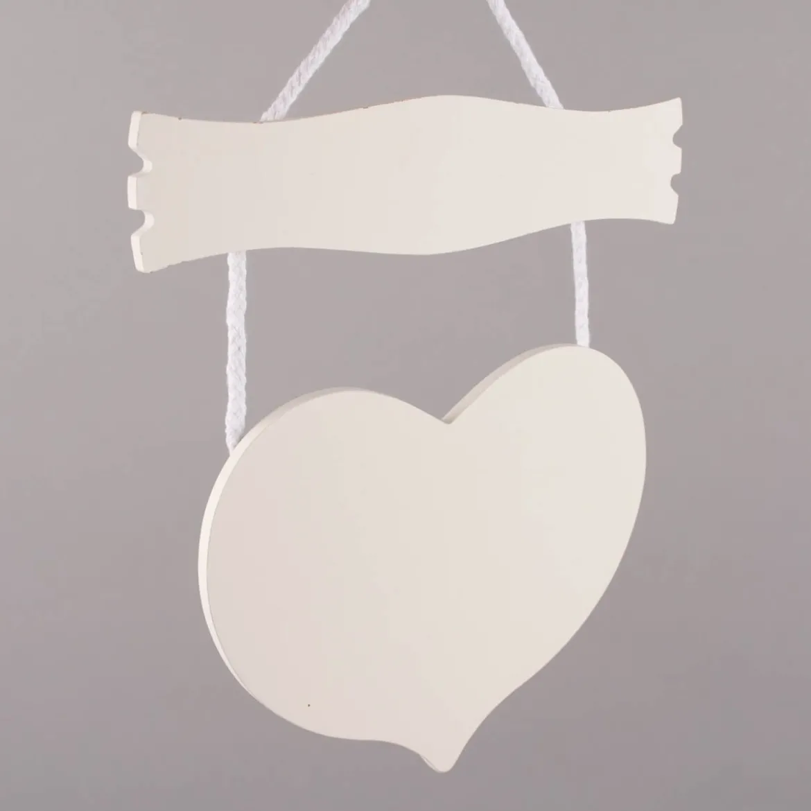 Creativ Company Herz mit Schild Holz weiß 20x25cm