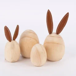 Creativ Company Holzei mit Hasenohren Kiefernholz pur 8x19cm