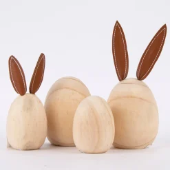 Creativ Company Holzei mit Hasenohren Kiefernholz pur 8x19cm