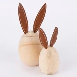 Creativ Company Holzei mit Hasenohren Kiefernholz pur 8x19cm
