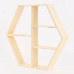 Creativ Company Holzregal sechseckig natur 33,5x38x5cm