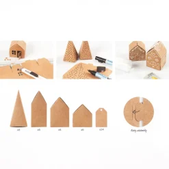 Creativ Company Häuser und Bäume gestanzt Karton 1 Set braun
