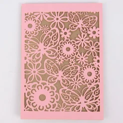Creativ Company Karton mit ausgestanztem Spitzenmuster 10 Stück einfarbig rosa 10,5x15cm