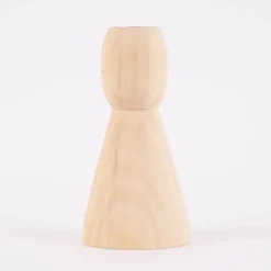 Creativ Company Kerzenhalter für schmale Stabkerzen Kegel Kiefernholz natur 5x10cm