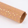 Creativ Company Lederpapier Bogen goldfarbig gepunktet Stärke 0,55mm natur 50x100cm