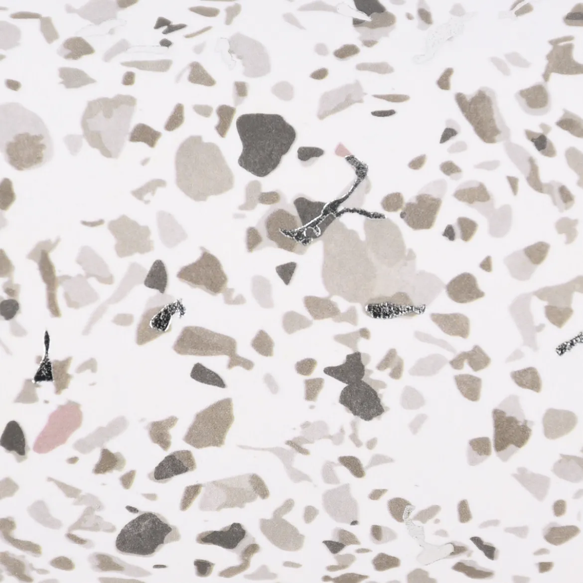 Creativ Company Lederpapier Bogen Terrazzo Muster weiß grau silberfarbig 49,5x100cm