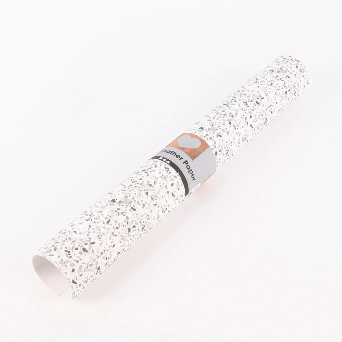 Creativ Company Lederpapier Bogen Terrazzo Muster weiß grau silberfarbig 49,5x100cm