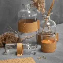 Creativ Company Lederpapierstreifen gepunktet natur goldfarbig Stärke 0,55mm 1,5x950cm