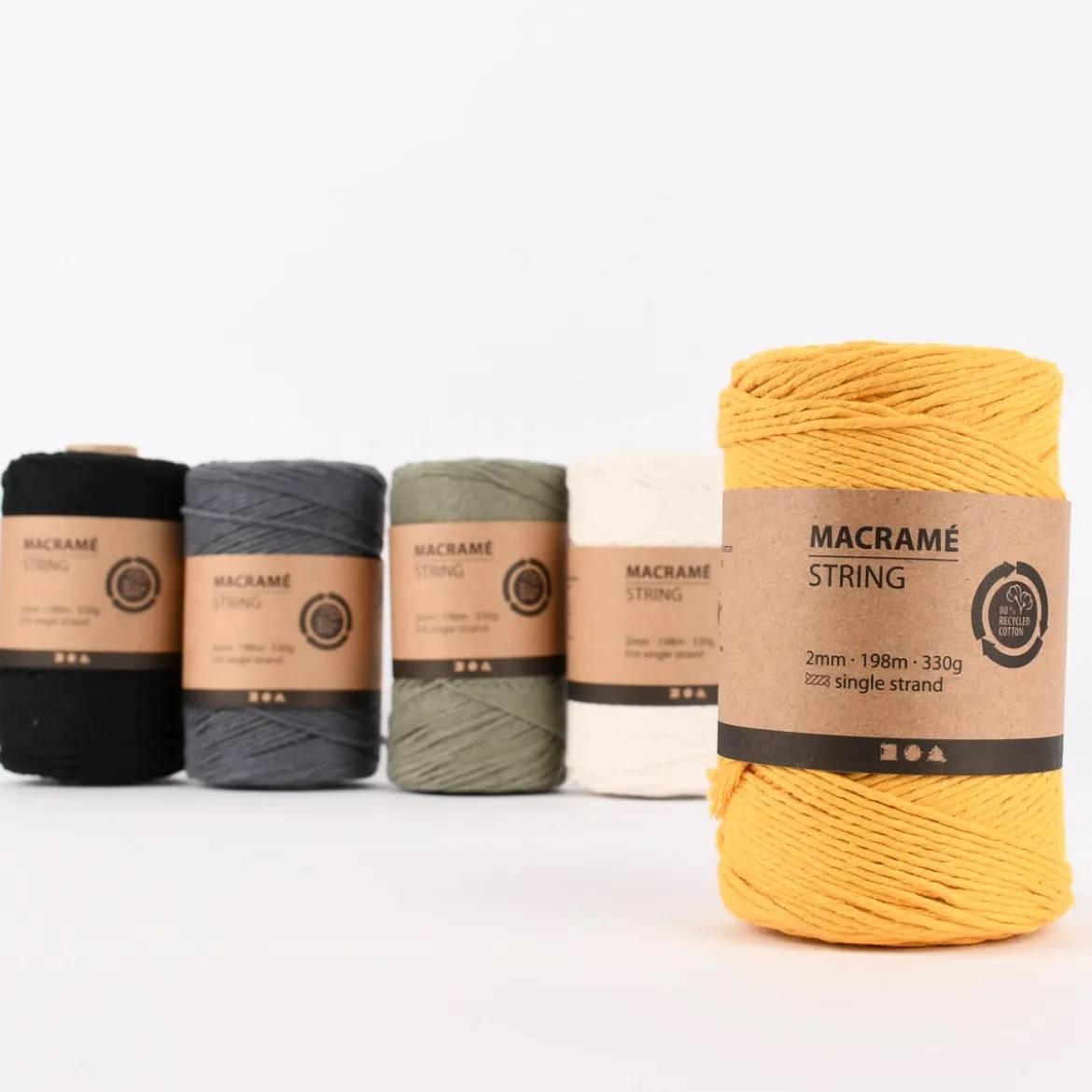 Creativ Company Makramee Kordel 2mm 198m 330g verschiedene Farben