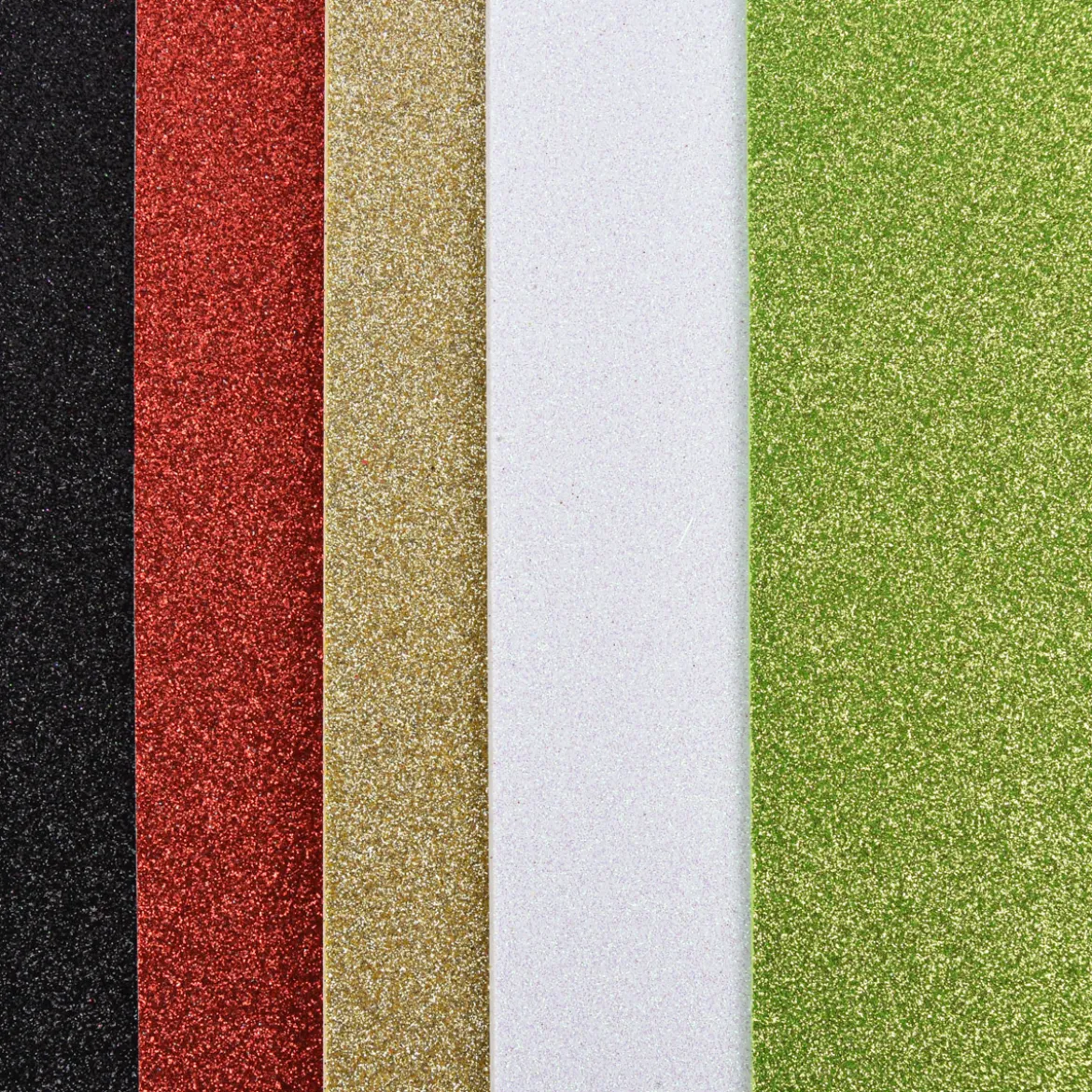 Creativ Company Moosgummi-Bögen Glitzer 5 verschiedene Farben selbstklebend A5 15x21cm