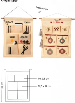 Creativ Company Organizer zum Aufhängen mit 7 Taschen natur 34x46cm