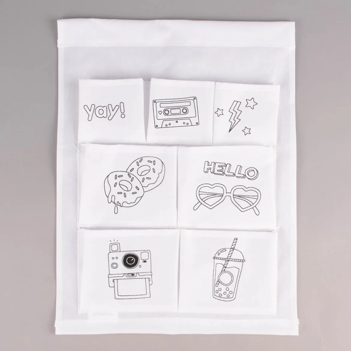 Creativ Company Organizer zum Aufhängen mit 7 Taschen Motive weiß schwarz 34x46cm