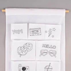 Creativ Company Organizer zum Aufhängen mit 7 Taschen Motive weiß schwarz 34x46cm
