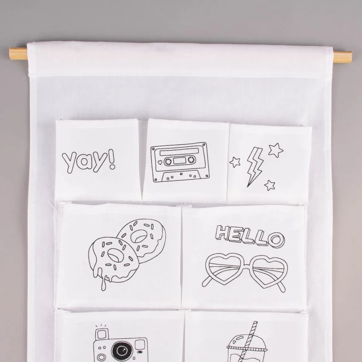 Creativ Company Organizer zum Aufhängen mit 7 Taschen Motive weiß schwarz 34x46cm