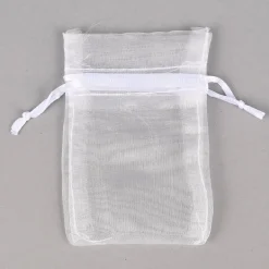 Creativ Company Organzabeutel mit Zugband 10er Pack weiß 6x10cm