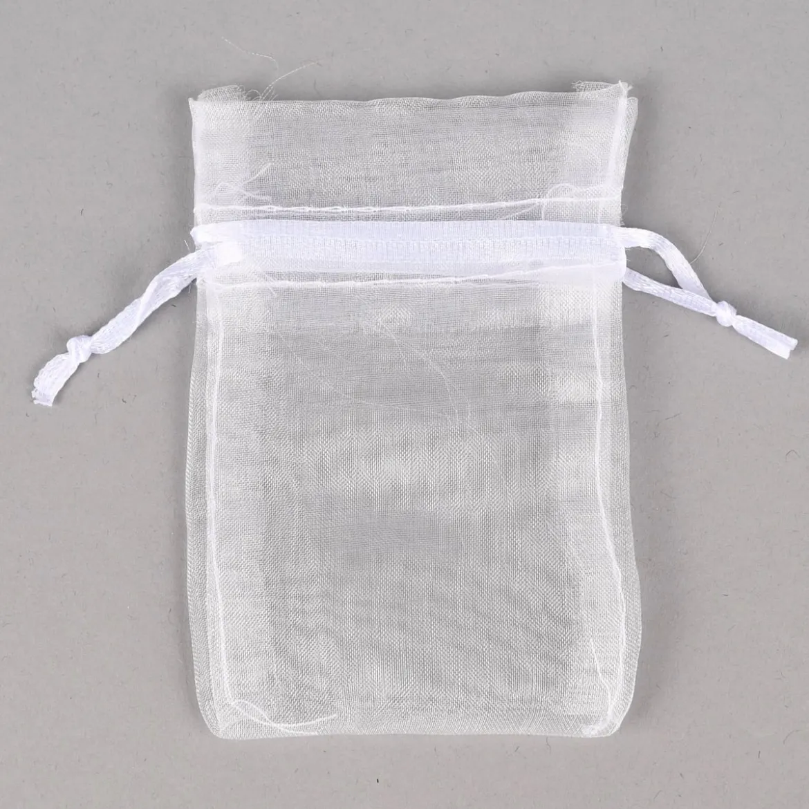 Creativ Company Organzabeutel mit Zugband 10er Pack weiß 6x10cm