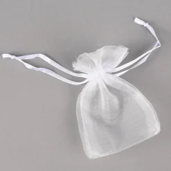 Creativ Company Organzabeutel mit Zugband 10er Pack weiß 6x10cm