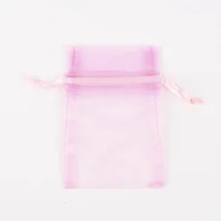 Creativ Company Organzabeutel mit Zugband 10er Pack rosa 6x10cm