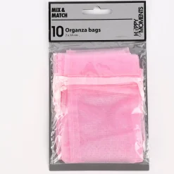 Creativ Company Organzabeutel mit Zugband 10er Pack rosa 6x10cm