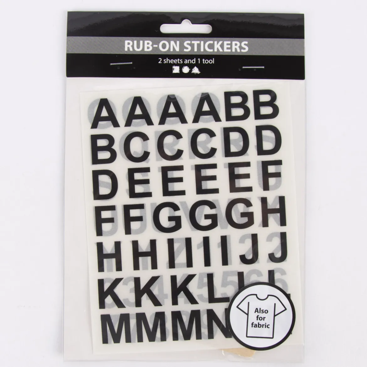 Creativ Company Rub-on Sticker Buchstaben schwarz 2 Bögen 12x15,5cm
