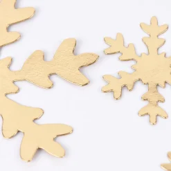 Creativ Company Schneesterne 16 Stück aus Lederpapier goldfarbig verschiedene Größen