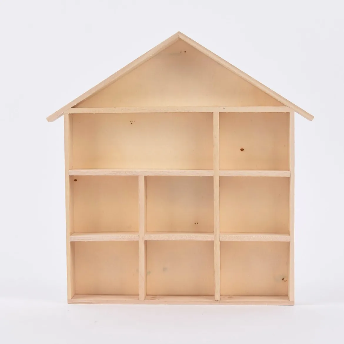 Creativ Company Setzkasten Haus mit 9 Fächern Holz 25,5x26x3,5cm