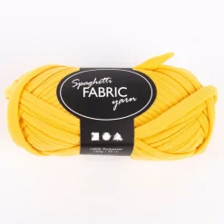 Creativ Company Spaghetti-Garn aus 100% Polyester gelb 35m lang 100g
