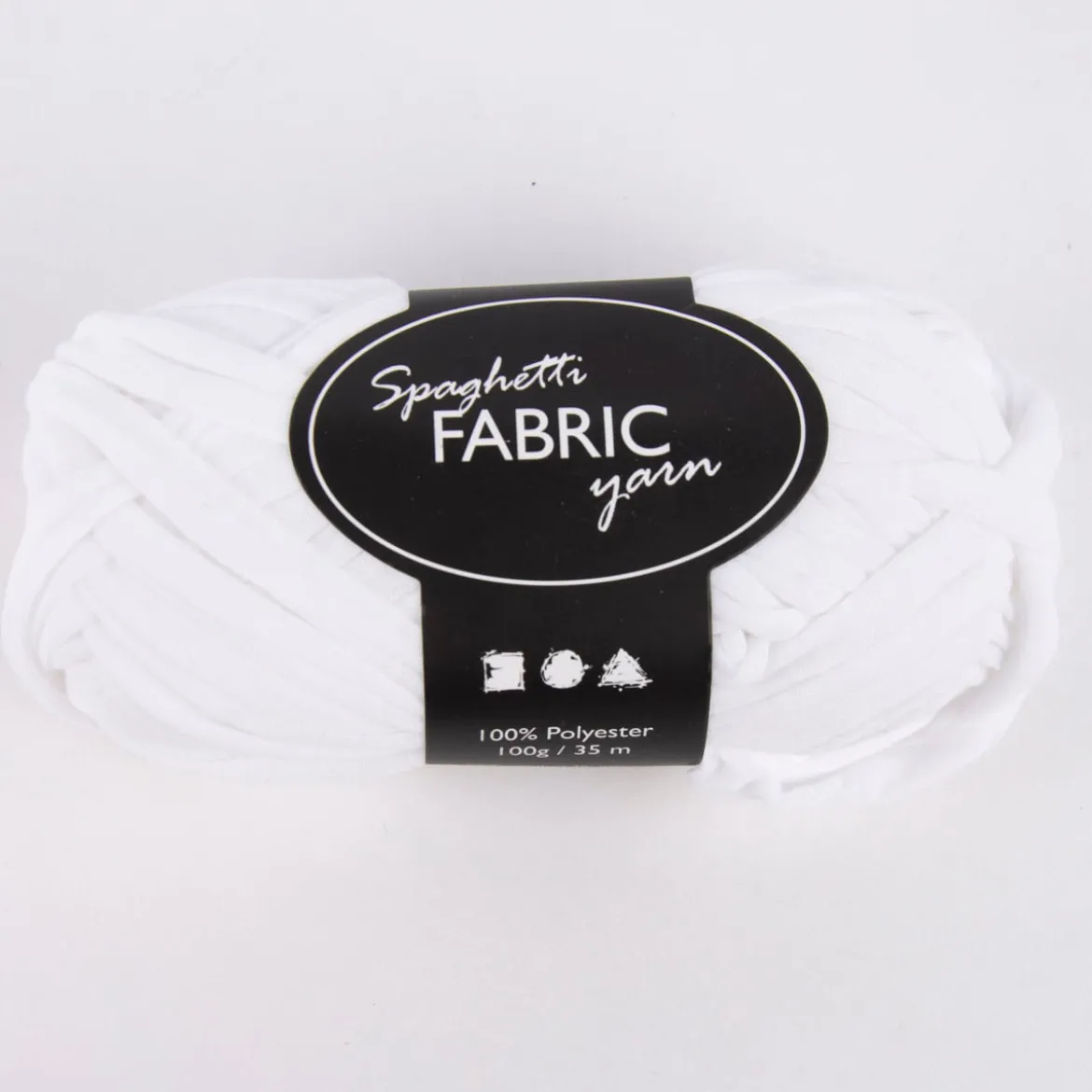 Creativ Company Spaghetti-Garn aus 100% Polyester weiß 35m lang 100g