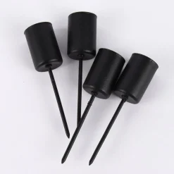 Creativ Company Stabkerzenhalter 4er Set rund zum Einpieksen Metall schwarz 9,5cm