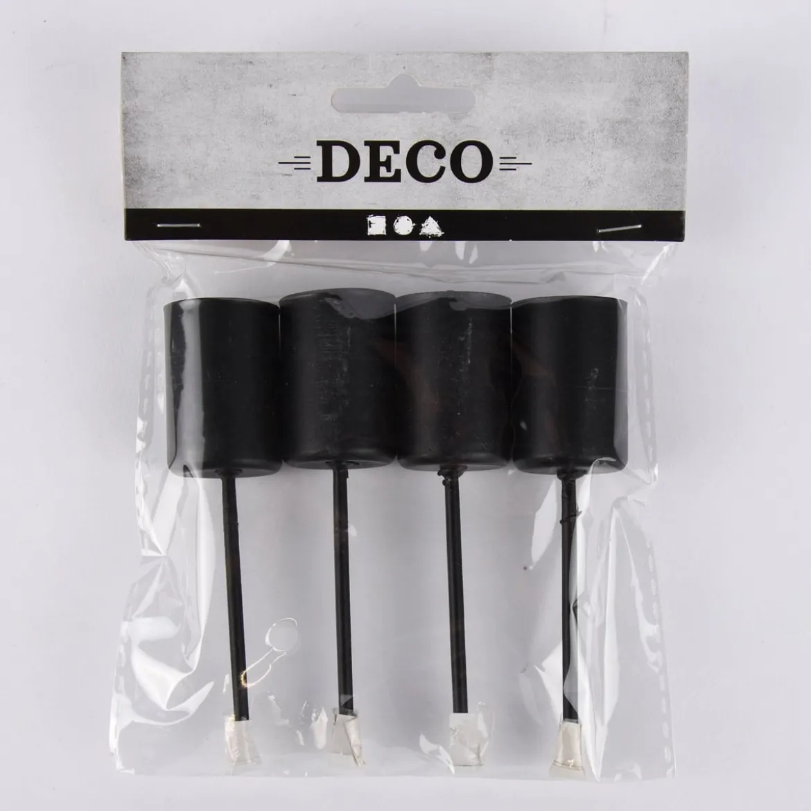Creativ Company Stabkerzenhalter 4er Set rund zum Einpieksen Metall schwarz 9,5cm