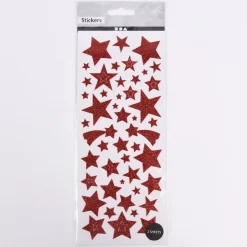 Creativ Company Stern Glitzer-Sticker 2 Blätter rot 110 Stück