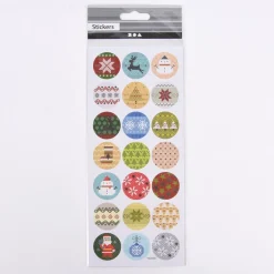 Creativ Company Sticker Weihnachts-Stickerei Motiv 21Stück 2,5cm