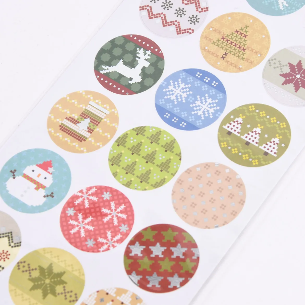Creativ Company Sticker Weihnachts-Stickerei Motiv 21Stück 2,5cm