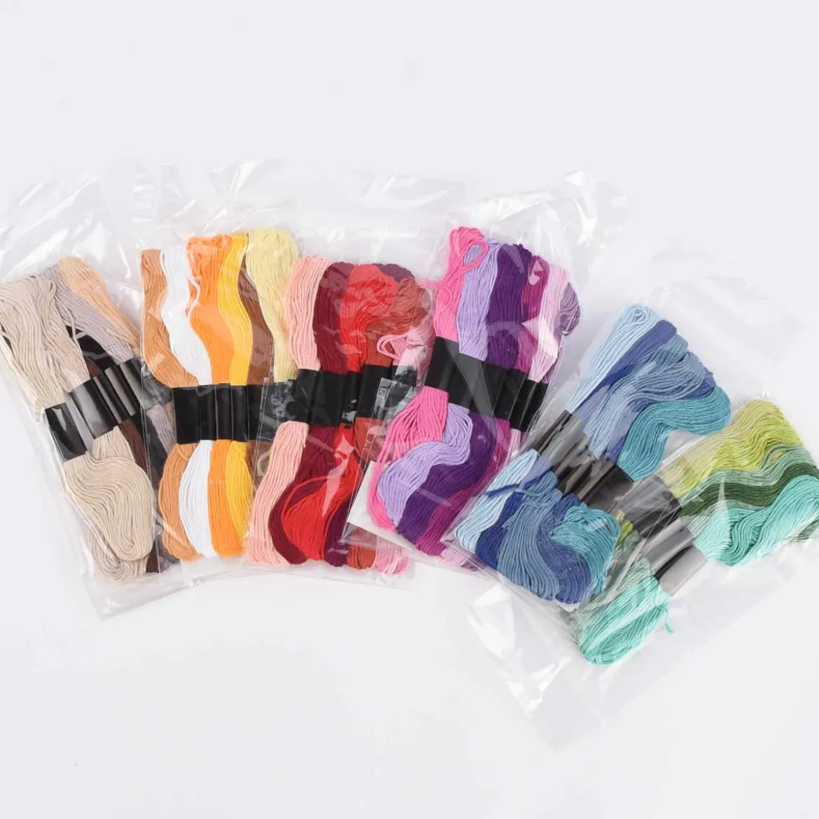 Creativ Company Stickgarn 6 Stück abgestimmte Farben Blautöne 1mmx8m