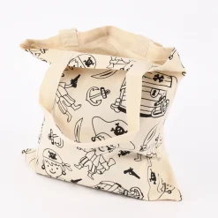 Creativ Company Stoffbeutel zum Bemalen Baumwolle Piraten natur schwarz 31x27cm