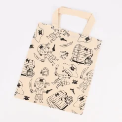 Creativ Company Stoffbeutel zum Bemalen Baumwolle Piraten natur schwarz 31x27cm
