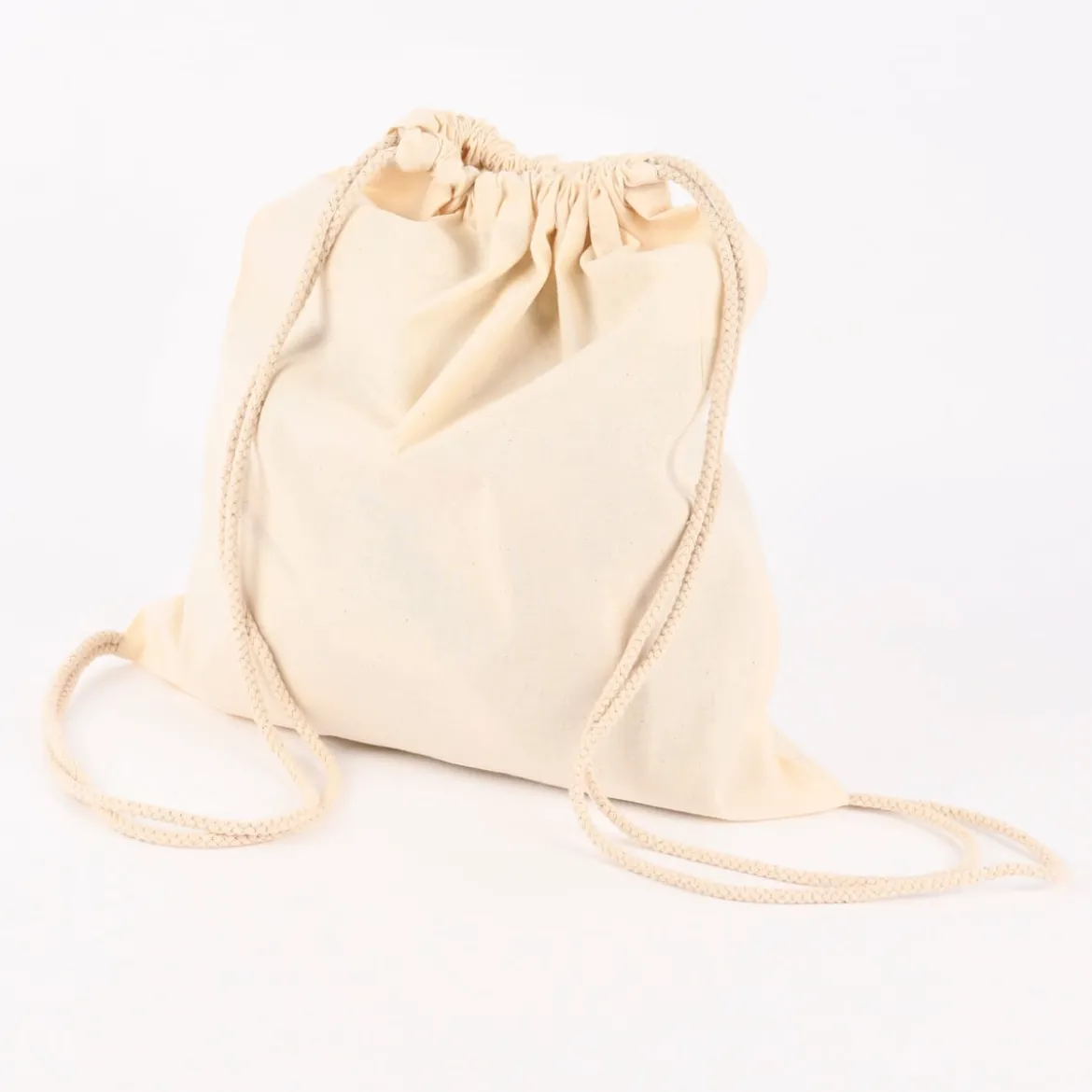 Creativ Company Stoffbeutel mit Kordelzug aus Baumwolle blanko natur 37x41cm