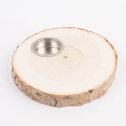 Creativ Company Teelichthalter Holzscheibe rund naturbelassen 15,5x2cm