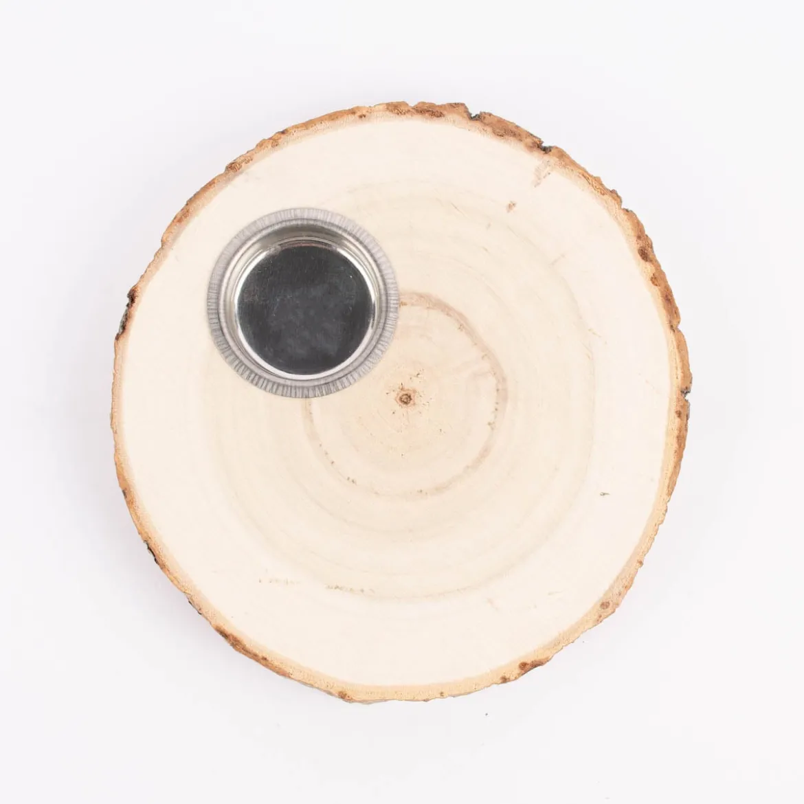 Creativ Company Teelichthalter Holzscheibe rund naturbelassen 15,5x2cm