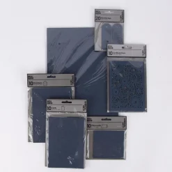 Creativ Company Tischkarten mit leichter Struktur 10 Stück einfarbig dunkelblau 9x4cm