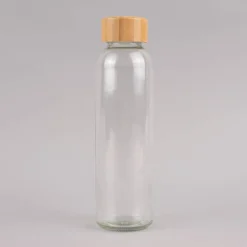 Creativ Company Trinkflasche Glas mit Bambusdeckel farblos 500ml