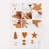 Creativ Company Weihnachtsbastelset für 3 Lederpapierhänger natur