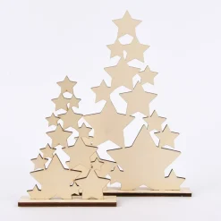 Creativ Company Weihnachtsbaum aus Sternen Holz natur 14,5x19,5cm