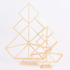 Creativ Company Weihnachtsbaum geometrisch Holz natur 47x60cm