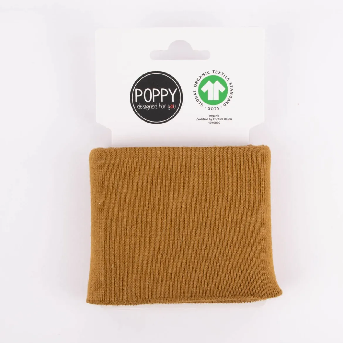 Cuff Bündchen Fertigbündchen Organic Bio einfarbig ocker dunkel 7x135cm