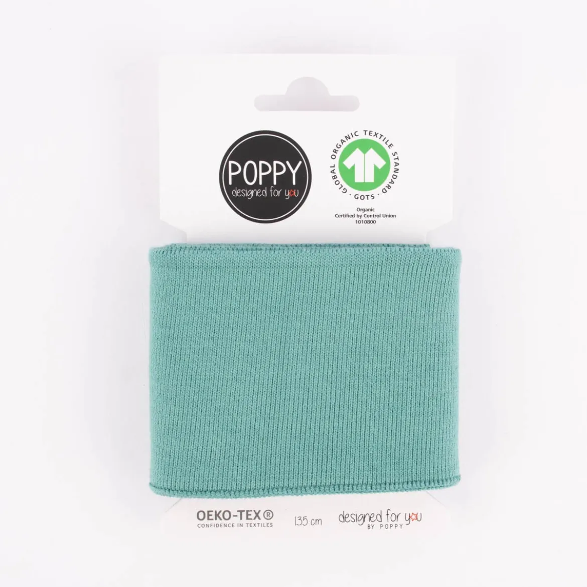 Cuff Bündchen Fertigbündchen Organic Bio einfarbig dunkel mint 7x135cm