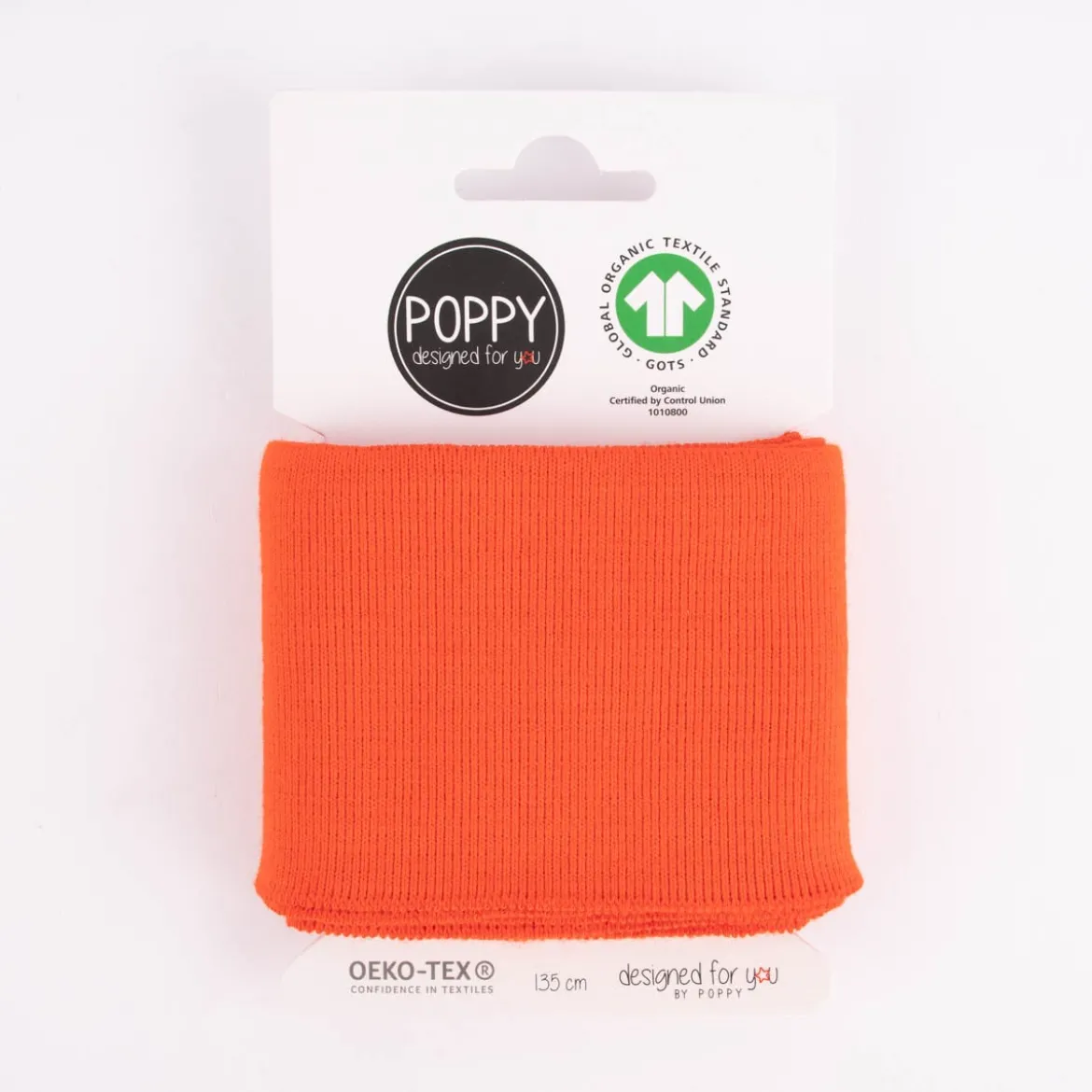 Cuff Bündchen Fertigbündchen Organic Bio einfarbig orange neon 7x135cm