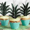 Cupcake Stecker 3D Ananasblätter 6 Stück grün 16,5cm