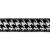 Dekoband Kunstleder Hahnentritt beflockt schwarz silber Breite: 3,5cm